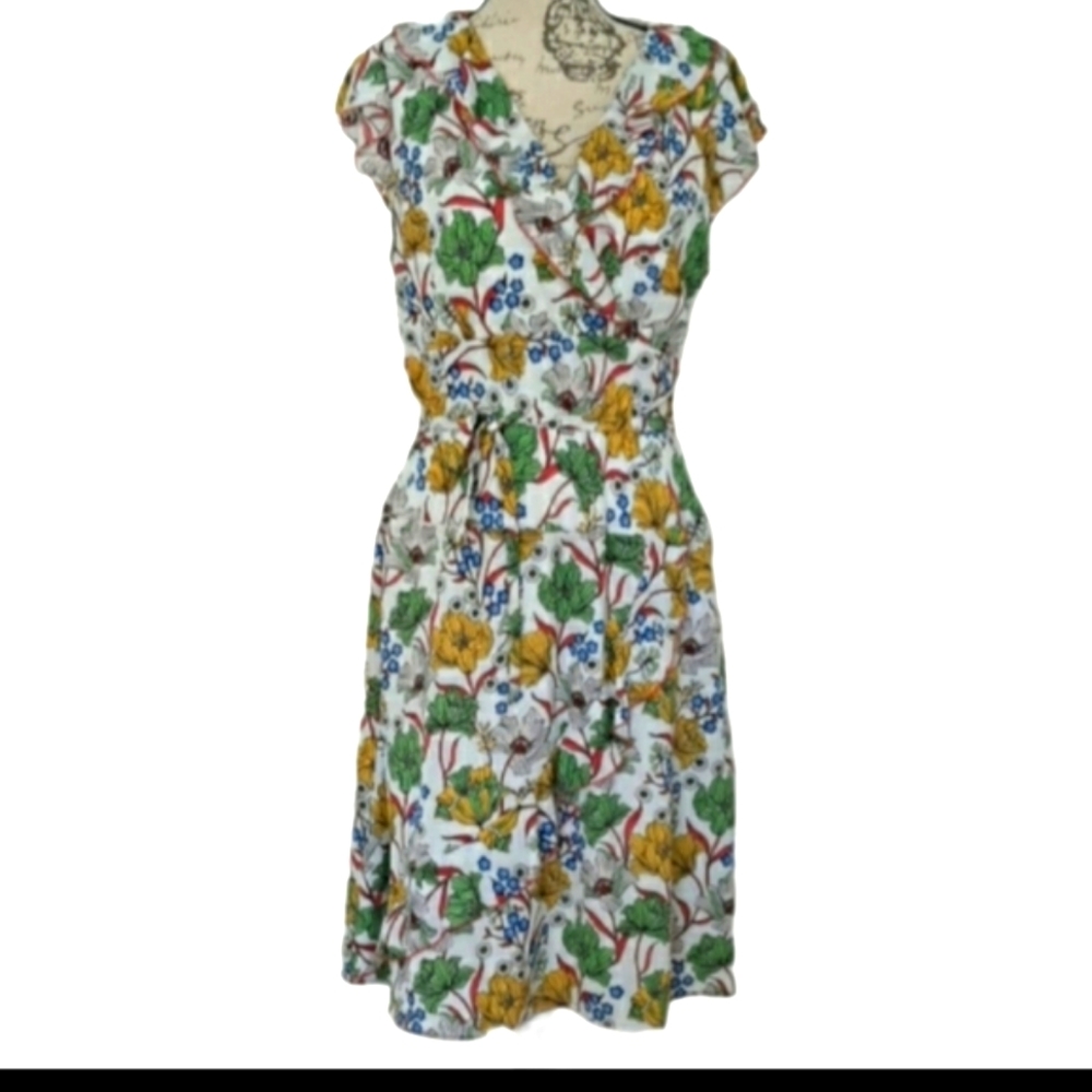 Chris McLaughlin sz 14 Floral Ruffled Dress